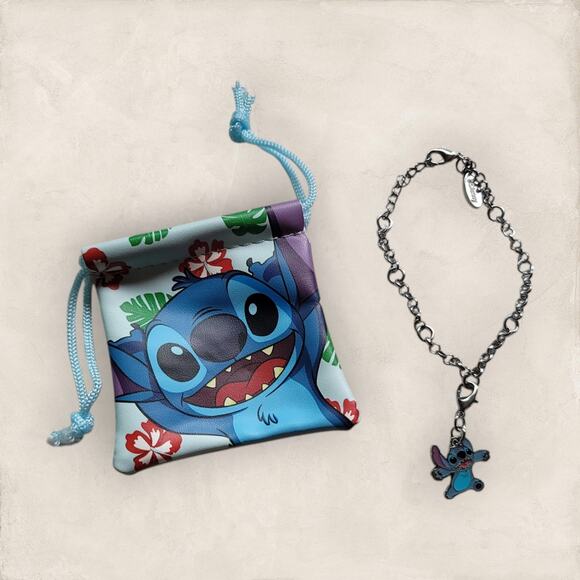 Disney Stitch Silver-Tone Charm Bracelet - Picture 1 of 10